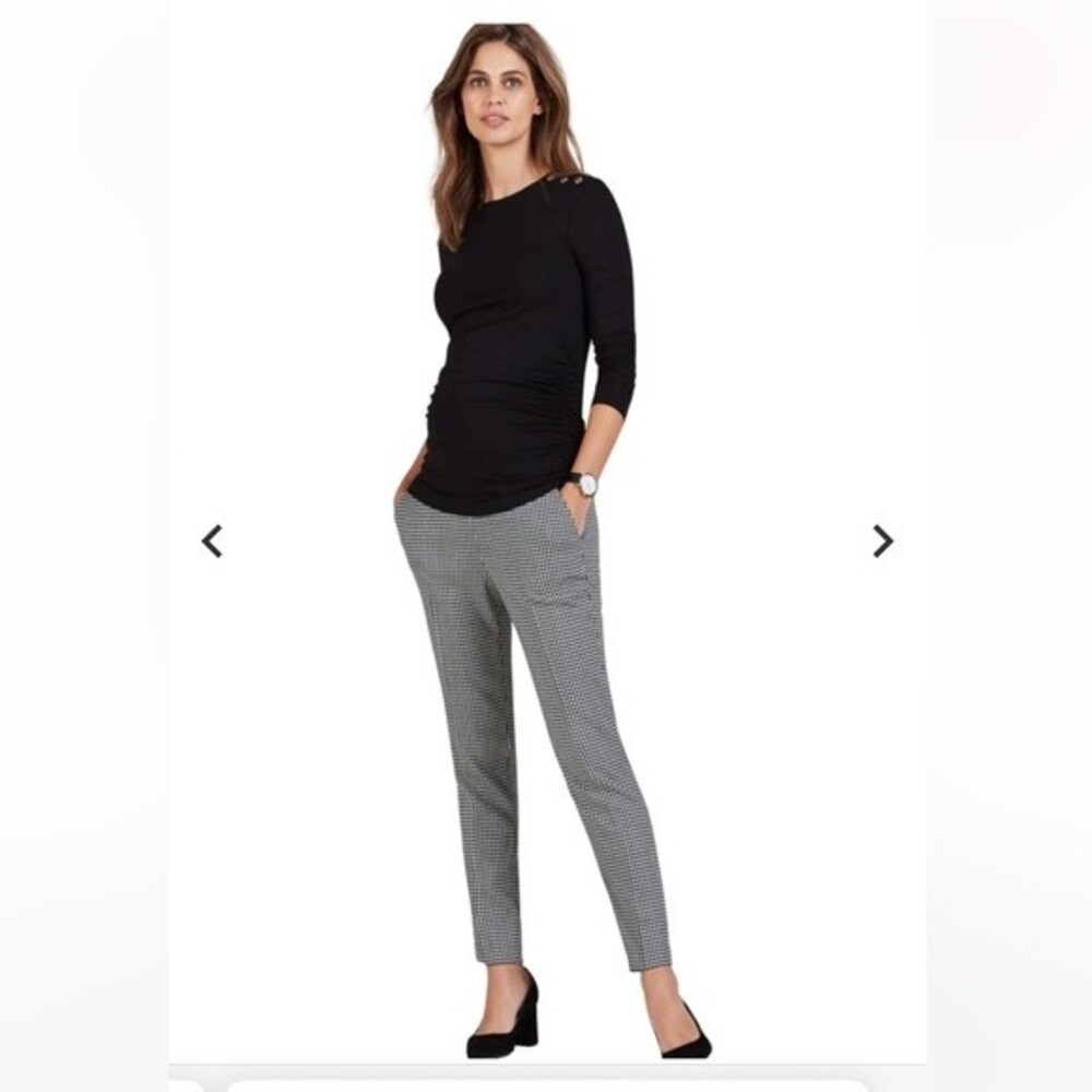 Isabella Oliver June Maternity Tailored Houndstooth Pants Size 8